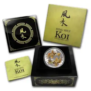 2012 Niue 1 oz Silver $2 Feng Shui Koi Fish (w/Box & COA)
