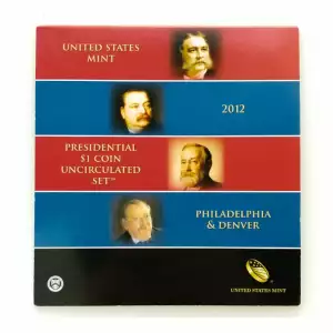 2012-P&D Presidential Dollars Uncirculated Set: 8-Coin Set in Original Packaging