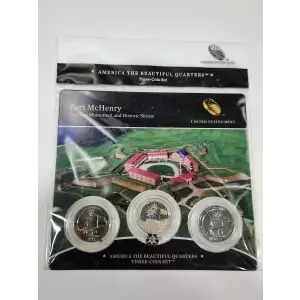 2013 Fort McHenry America The Beautiful 3-Coin Quarter Set