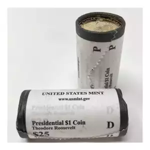 2013 Theodore Roosevelt Presidential Dollar P&D U.S. Mint Rolls (2)