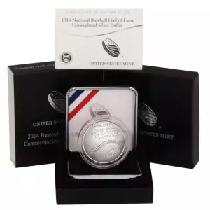 2014-P National Baseball Hall Of Fame Commemorative Silver Dollar Mint State