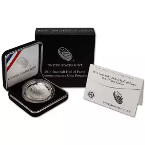 2014-P National Baseball Hall Of Fame Commemorative Silver Dollar Proof
