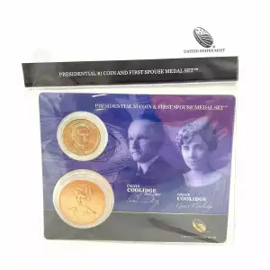 2014 Presidential $1 Coin and Spouse Medal Set: Calvin & Grace Coolidge