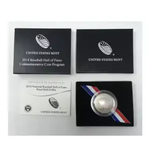 2014-S National Baseball Hall Of Fame Proof Clad Half Dollar