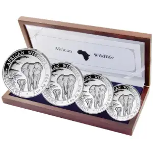 2015 African Wildlife: Somalia Elephant Silver 4-Coin Set