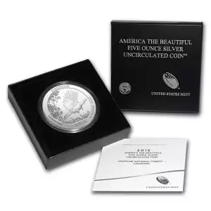 2015-P 5 oz Silver America the Beautiful Quarter, Kisatchie, (Burnished)