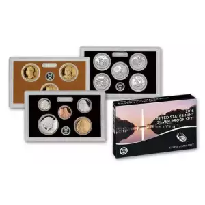 2016-S U.S. Silver Proof Set: Complete 13-Coin Set, with Box and COA