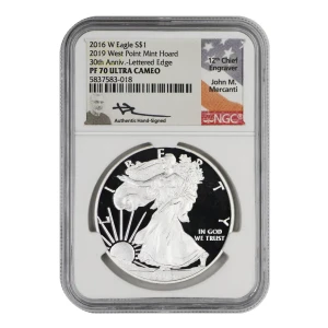 2016 W 2019 W. Point Mint Hoard 30th Anniv.-Lettered Edge ULTRA CAMEO