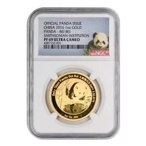 2016Gold Panda Smithsonian Bei Bei 1 oz Gold