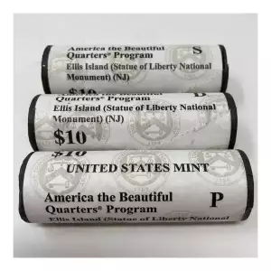 2017 ATB Quarter Ellis Island National Monument NJ PDS U.S. Mint Rolls (2)