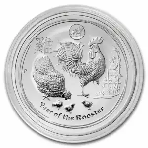 2017 Australia 1 oz Silver Lunar Rooster Mint State Condition (Series II, Lion Privy)