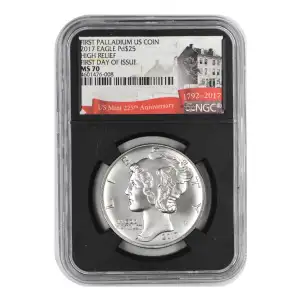 2017 HIGH RELIEF FIRST DAY OF ISSUE FIRST PALLADIUM US COIN (2)