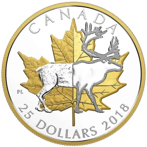 2018 $25 Timeless Icons: Caribou - Pure Silver Coin w/ Box & COA (2)