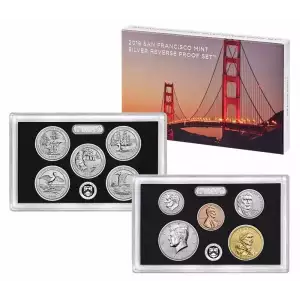 2018-S U.S. Silver Reverse Proof Set: 10-Coin Set, Box & COA, San Francisco Mint
