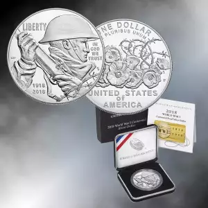2018 World War One WWI Centennial Commemorative Silver Dollar Proof
