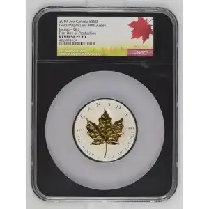 2019 3oz Gold Maple Leaf 40th Anni Incuse-Gilt - FDP (3)