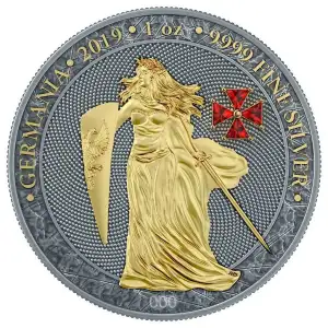 2019 Germania Mint 1 oz Silver Red Crystal Cross (2)
