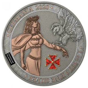 2020 1 oz Silver Germania Mint - Red Crystal Cross w/ Box & COA (2)