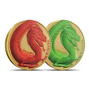 2020 2 x 1 oz Germania Beasts Fafnir Silver Space Red & Green Set (3)