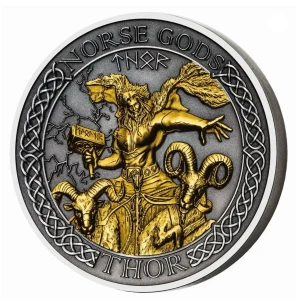 2020 Cook Islands 2 Ounce Norse Gods Thor High Relief Coin w/ Box & COA (3)