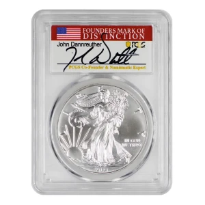 2021 $1 Silver Eagle - Type 1 First Day of Issue John Dannreuther