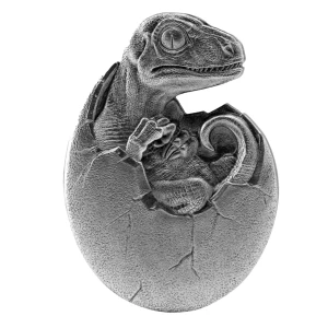 2021 Chad Hatched Velociraptor 2 oz Silver Antiqued w/ Box & COA (4)