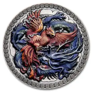 2021 Republic of Ghana Silver Chinese Culture: Phoenix and Dragon