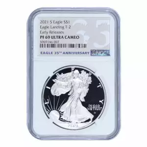 2021-S American Silver Eagle, Eagle Landing T-2 NGC PF69 Ultra Cameo ER Label (2)