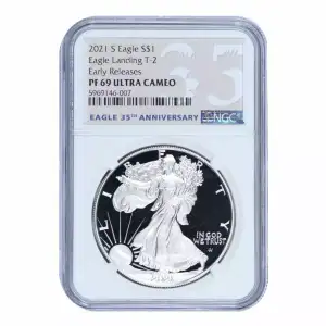 2021-S American Silver Eagle, Eagle Landing T-2 NGC PF69 Ultra Cameo ER Label (2)