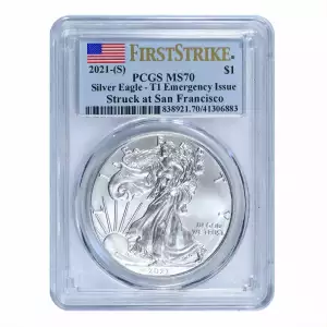 2021-(S) American Silver Eagle, Type 1 Struck at San Francisco PCGS MS70 FS (2)