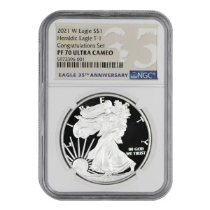 2021 W Heraldic Eagle T-1 Congratulations Set ULTRA CAMEO