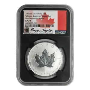 2021W 1oz Tailore Spec Maple Leaf First Day of Production