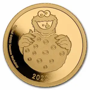 2022 Samoa Sesame Street Cookie Monster .5g Gold Proof Coin