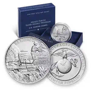2022 U.S. Armed Forces Marine Corp 2.5 oz Silver Medal