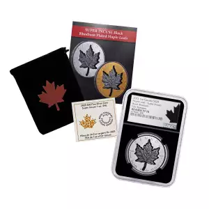 2023 1oz Canada S$20 Maple Leaf Super Incuse Black Rhodium First Releases Reverse PF70 (2)