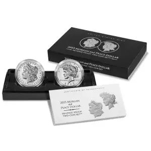 2023 Morgan & Peace Dollar Reverse Proof Two-Coin Set (S)