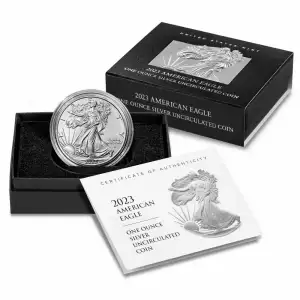 2023-W American Silver Eagle 1 oz Uncirculated Burnished Coin with Box and COA