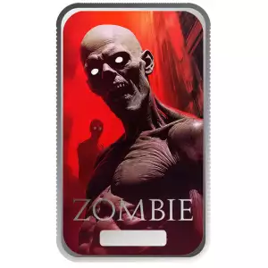 2024 Monster Collection - Zombie 1 oz .999 Silver Color Bar Scottsdale Mint