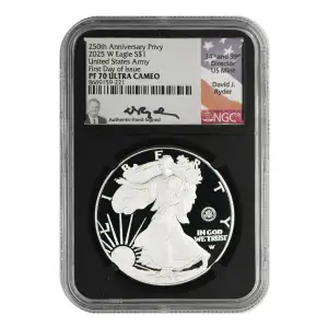 2025 W United States Army First Day of Issue 250th Anniversary Privy ULTRA CAMEO