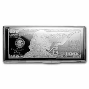 4 oz Silver Bar $100 Bill (Year Varies)