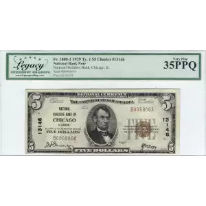 $5 1929 Small brown seal Small National Bank Notes 1800-1