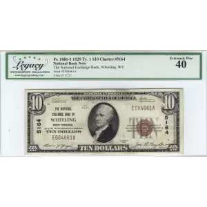 $5 1929 Small brown seal Small National Bank Notes 1800-1
