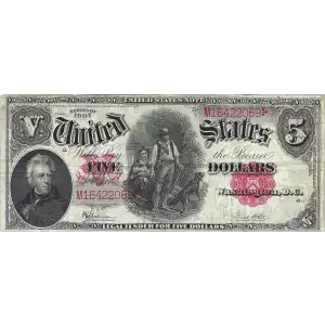 $5  Small Red, scalloped Legal Tender Issues 91