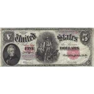 $5  Small Red, scalloped Legal Tender Issues 91