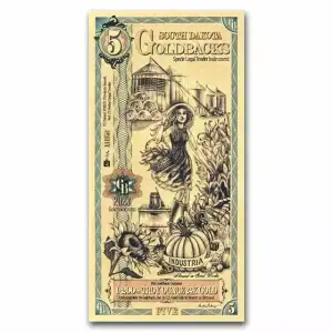 5 South Dakota Goldback - Aurum Gold Foil Note (24k) (2)