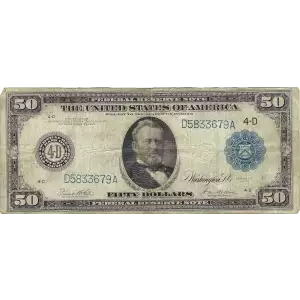 $50 1914 Red Seal Federal Reserve Notes 1039A