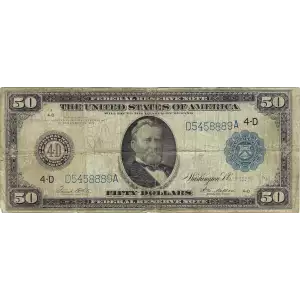 $50 1914 Red Seal Federal Reserve Notes 1039A