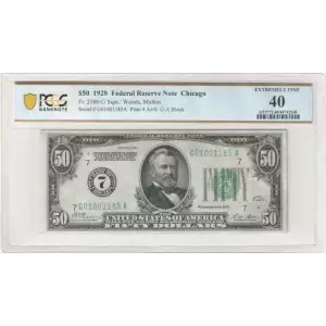 $50 1928  Small Size $50 Federal Reserve Notes 2100-G (2)