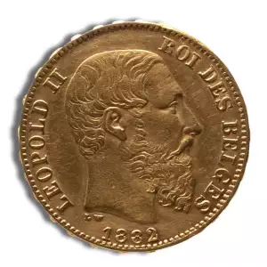 Belgium Gold 20 Francs - Leopold II (1867-1882)