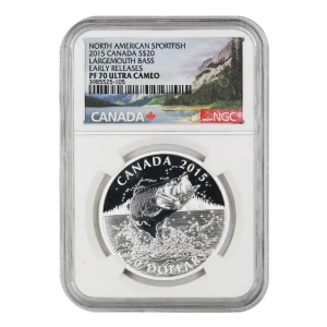 Canada 1 oz Silver North American Sportfish Largemouth Bass